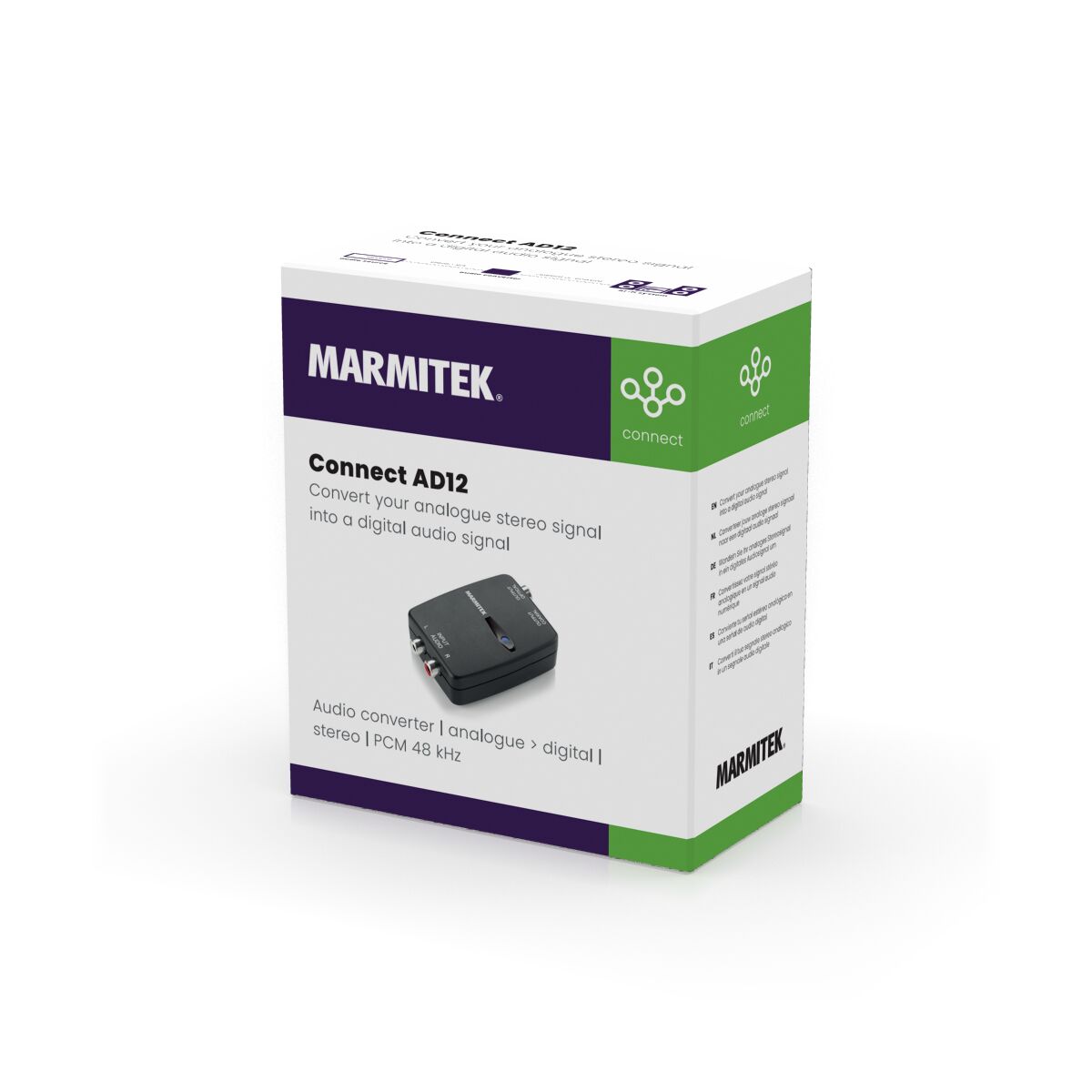 Connect AD12 - Audio converter - Analog to digital - 3D Packshot Image | Marmitek