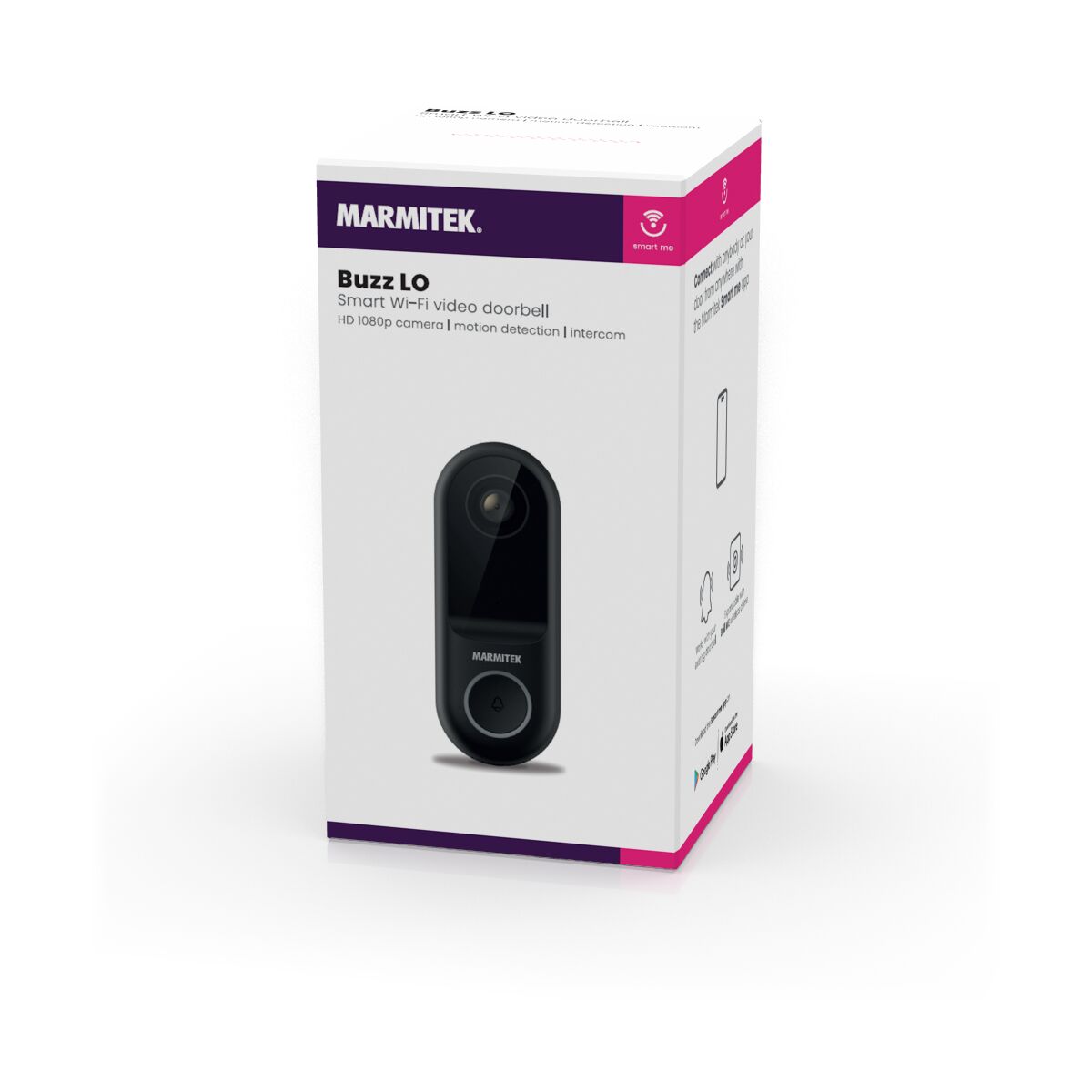 Buzz LO - Doorbell camera - 3D Packshot Image | Marmitek