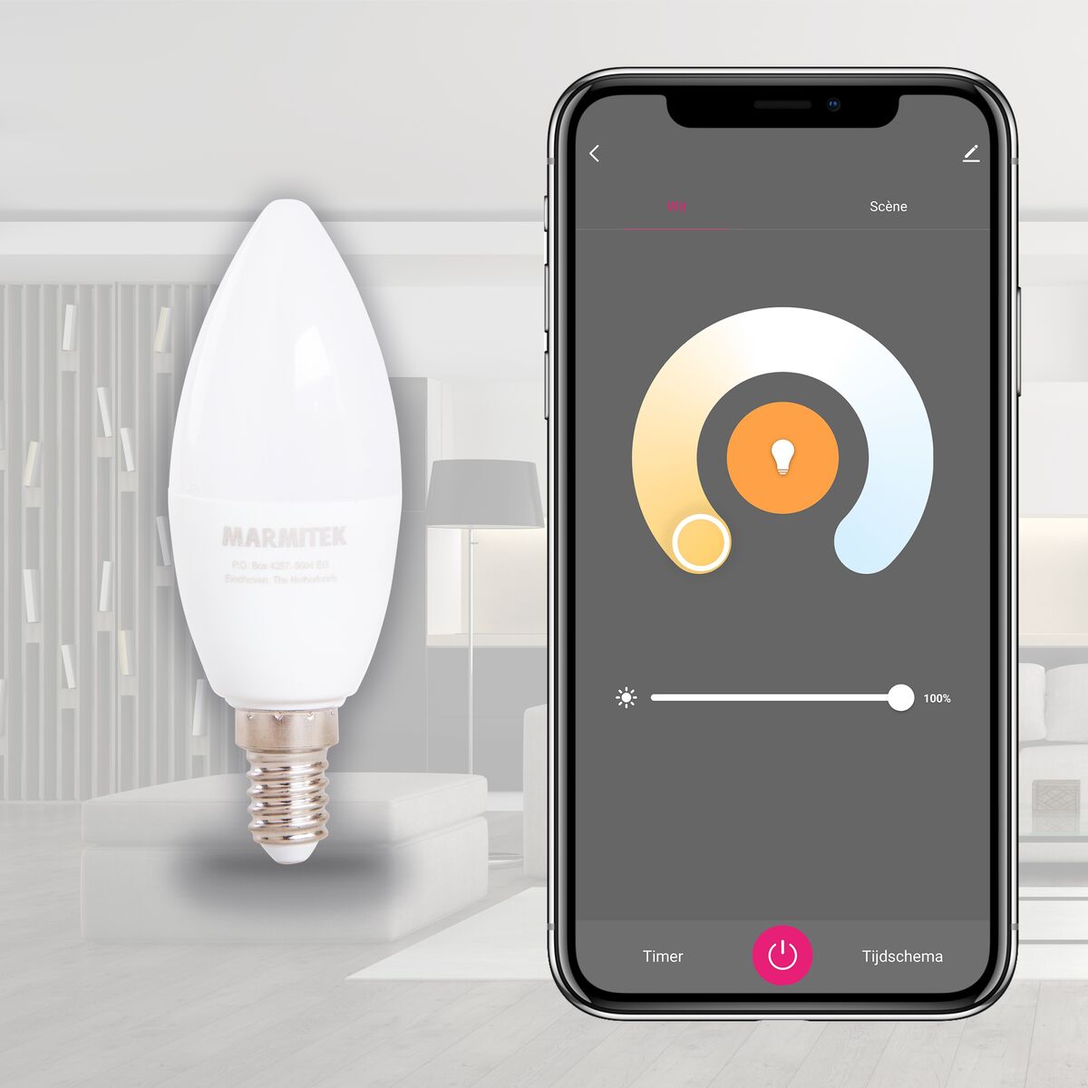 Glow SE - Slimme lamp - E14 - Bediening via app - Wit