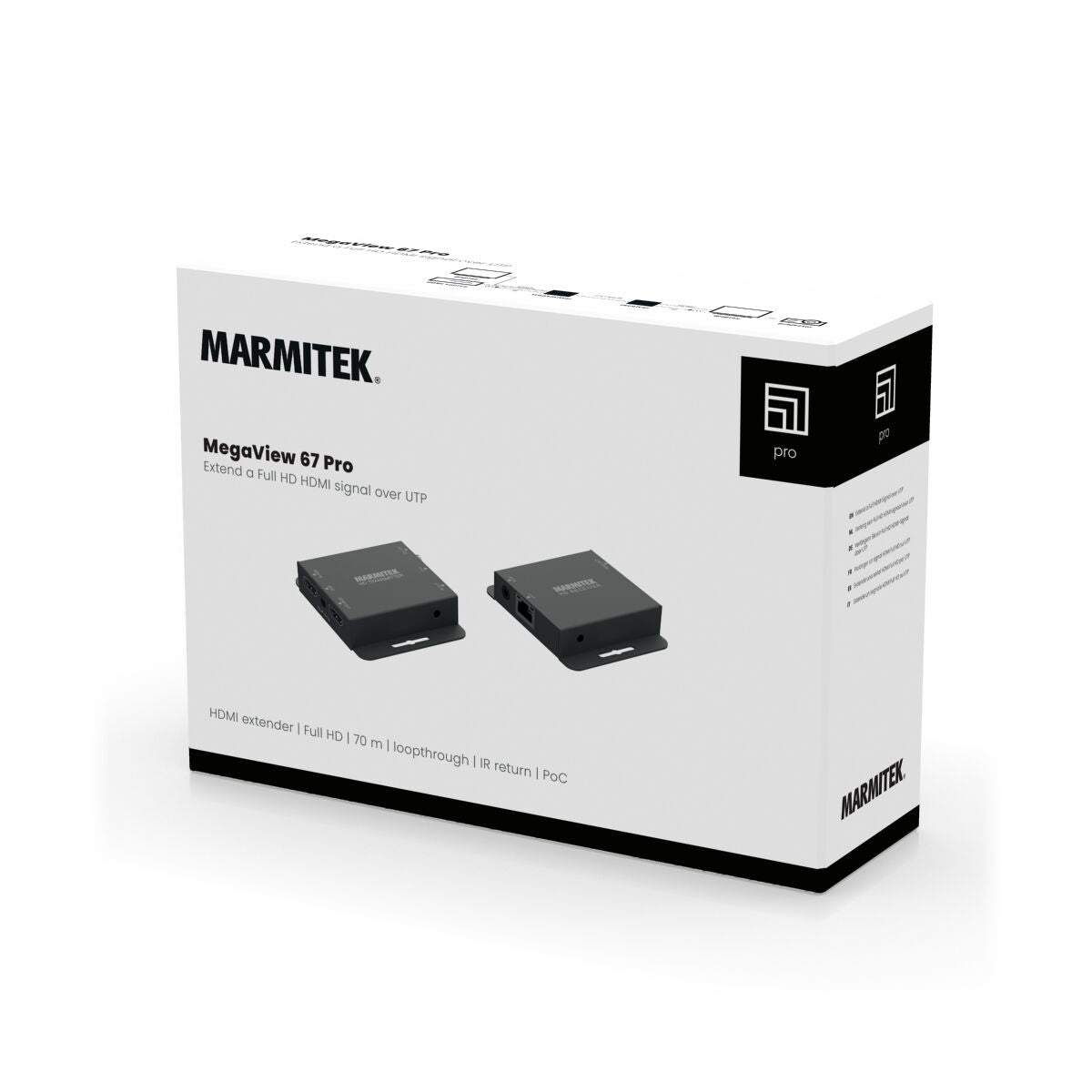 MegaView 67 Pro - HDMI Extender UTP - 3D Packshot | Marmitek