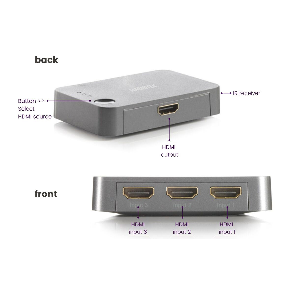 Connect 310 UHD - HDMI switch 4K - 3 in / 1 out