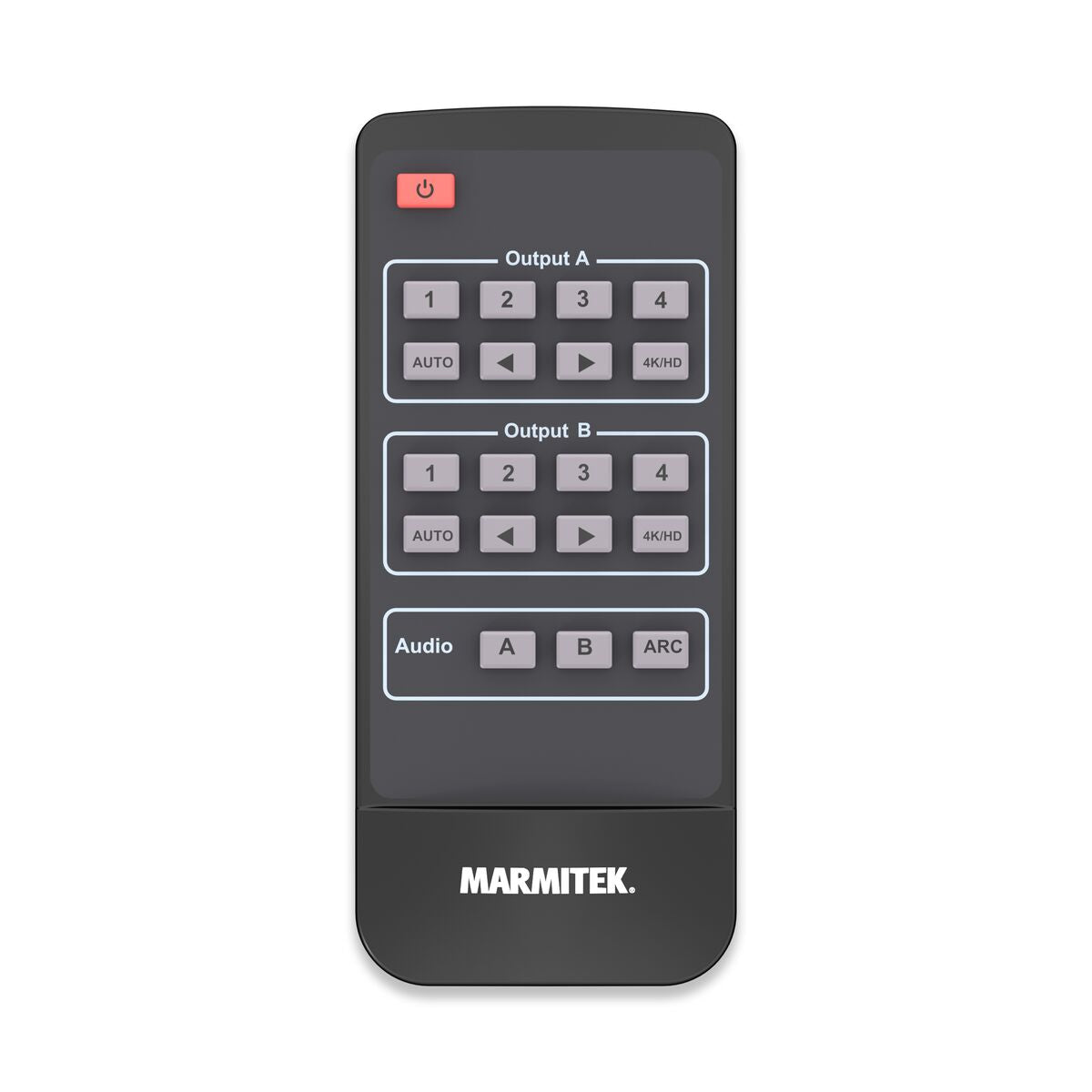Connect 642 Pro - Matrix HDMI switch 4K 4 in / 2 uit - Product Image remote control | Marmitek